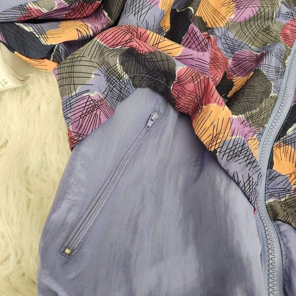 Vintage 90s Reebok Purple‎ Abstract Hooded Full Zip Track Long Jacket Size L - Picture 11 of 14